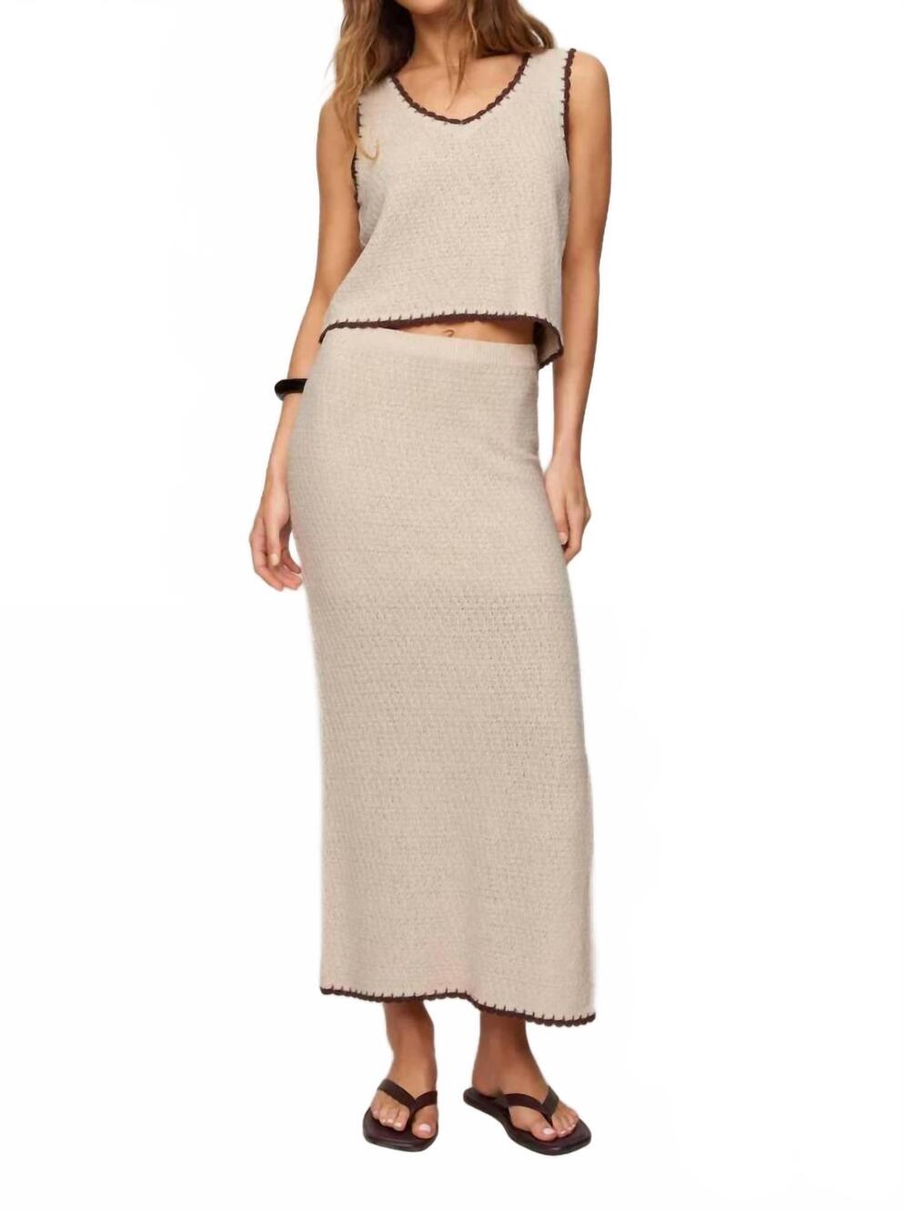 NEW Z SUPPLY women's yessenia whipstitch skirt in linen